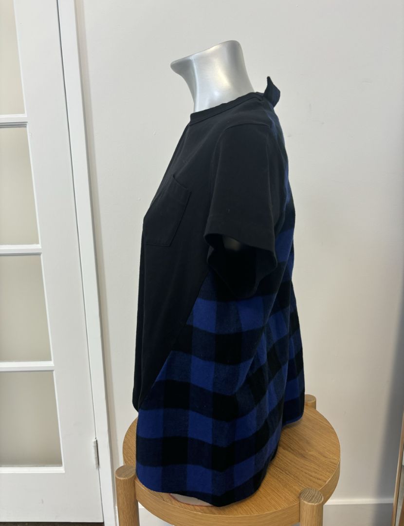 Sacai Tshirt with Plaid Flannel Back