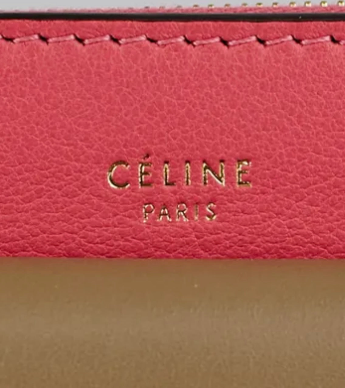 CELINE
Rose Dust Smooth Calfskin Leather Pocket Chain Medium Clutch Bag