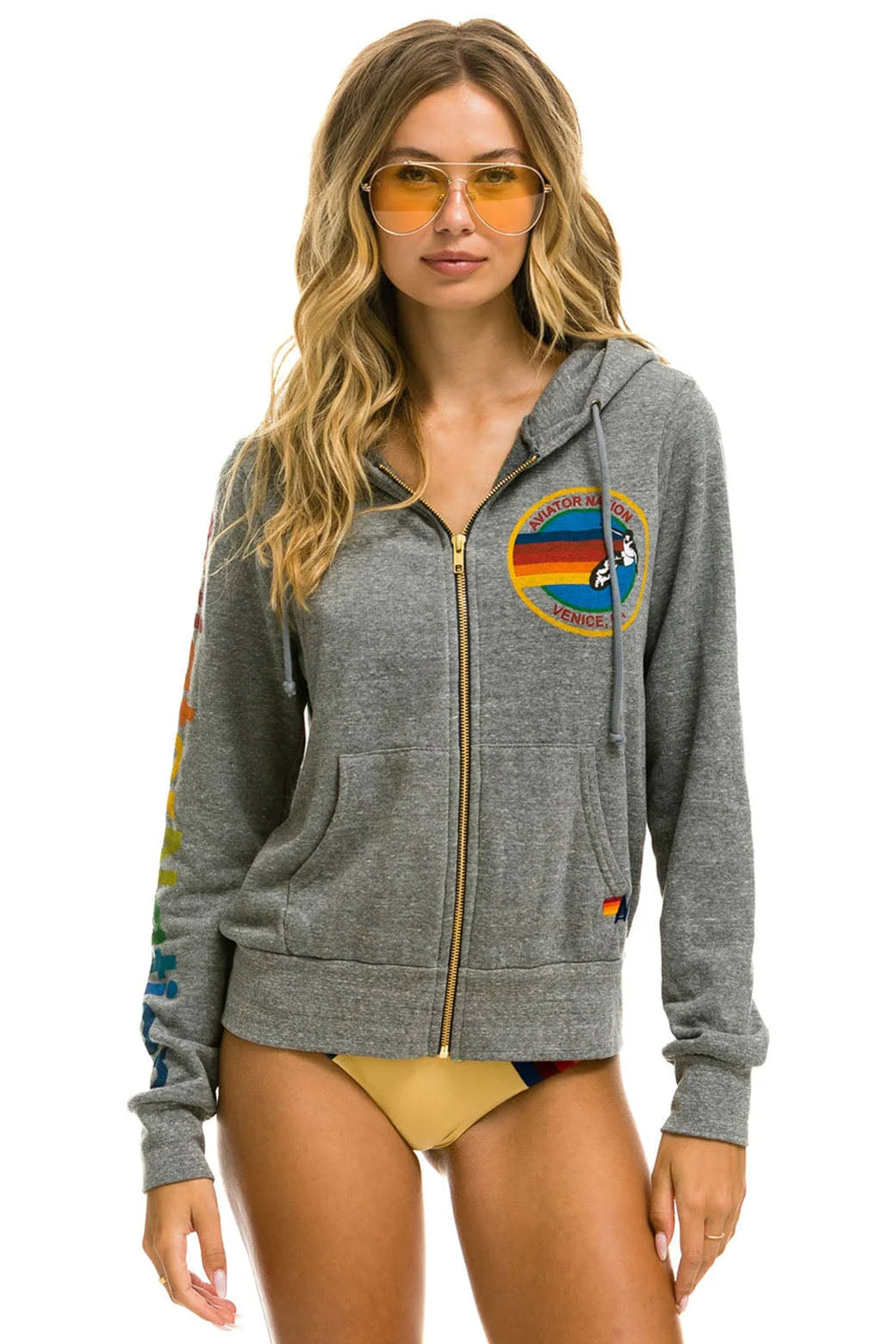 AVIATOR NATION grey venice zip up