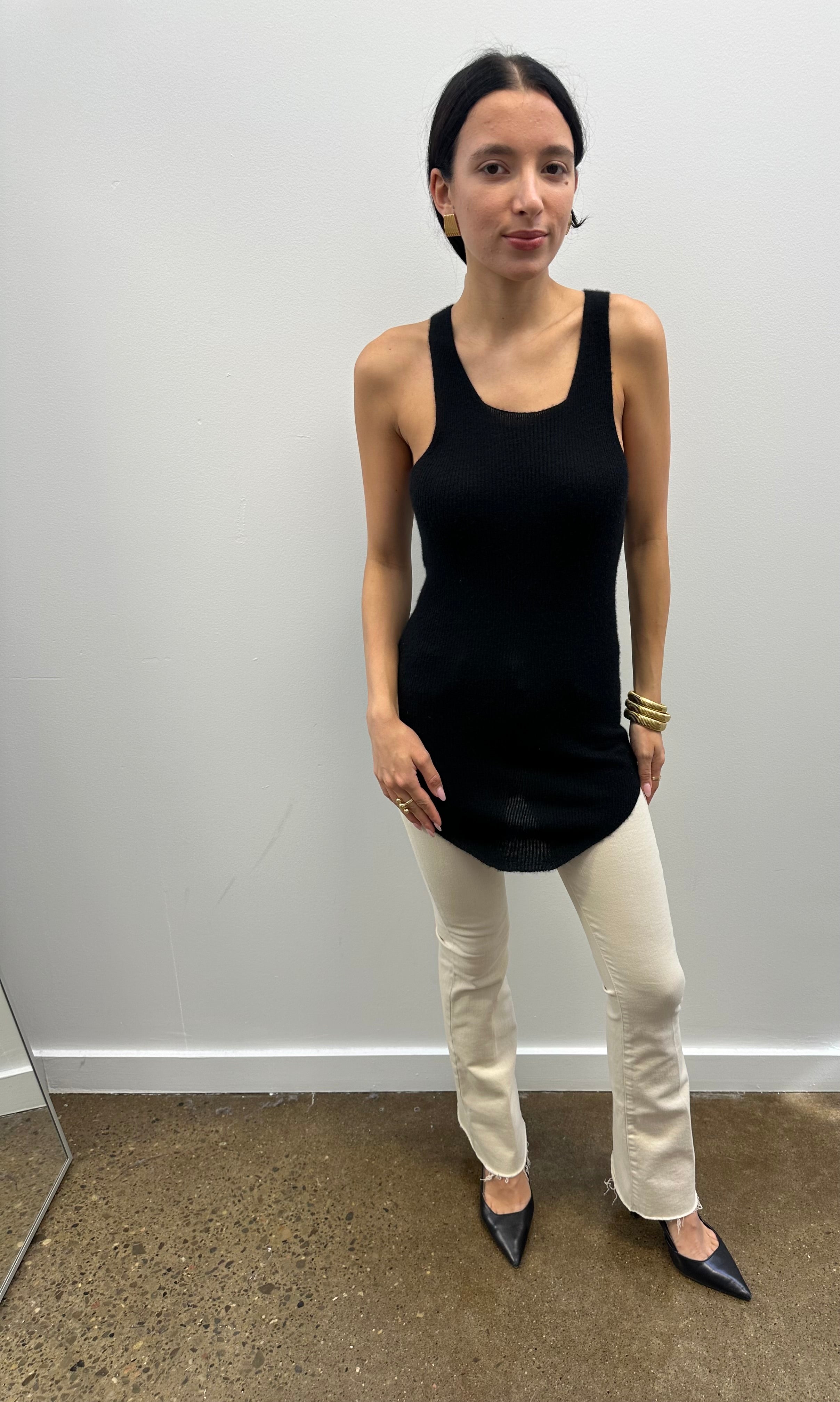 RICK OWENS - BLACK CASHMERE TANK