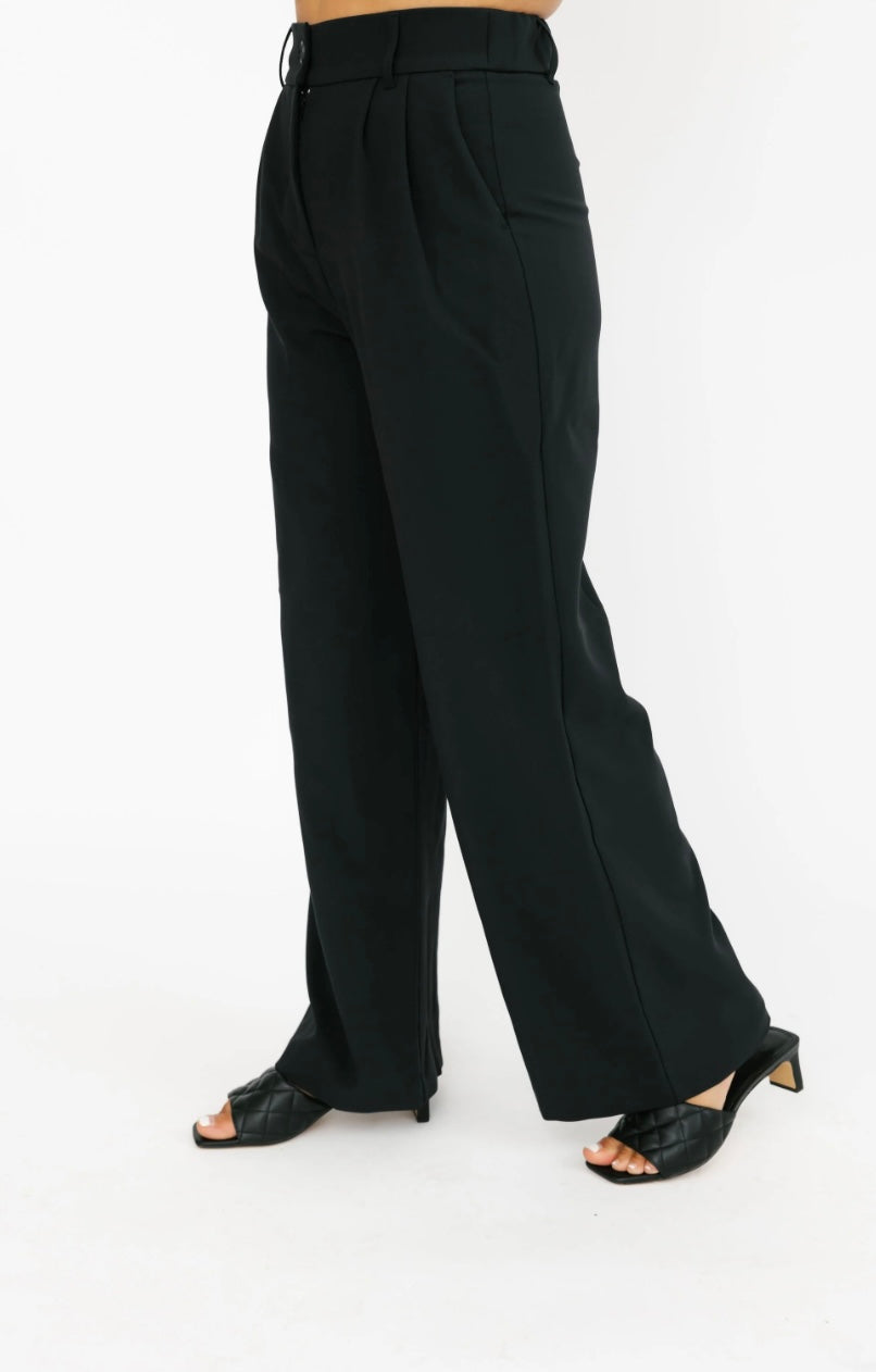 SMASH & TEES - HARPER WIDE LEG PANT II IN MIDNIGHT BLACK