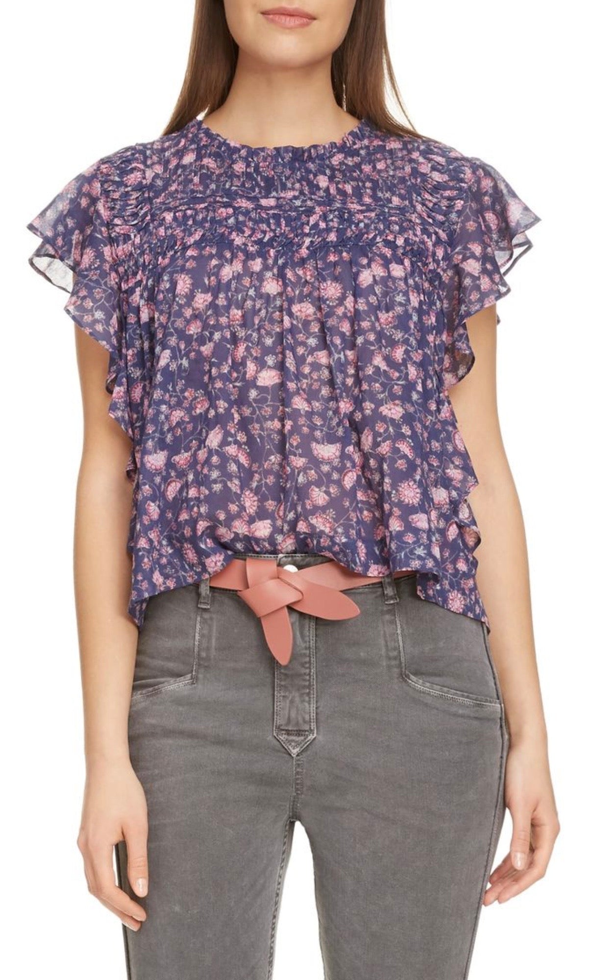 ISABEL MARANT ETOILE Layona Ruffle Sleeve Top