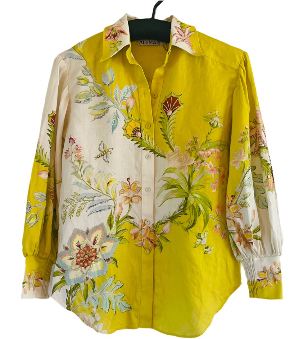 ALEMAIS ira printed linen shirt and pants