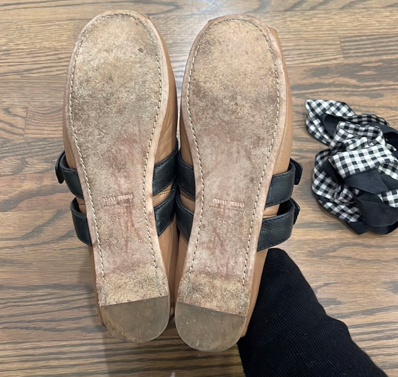 MIU MIU - Pink Ballet Ribbon Flats