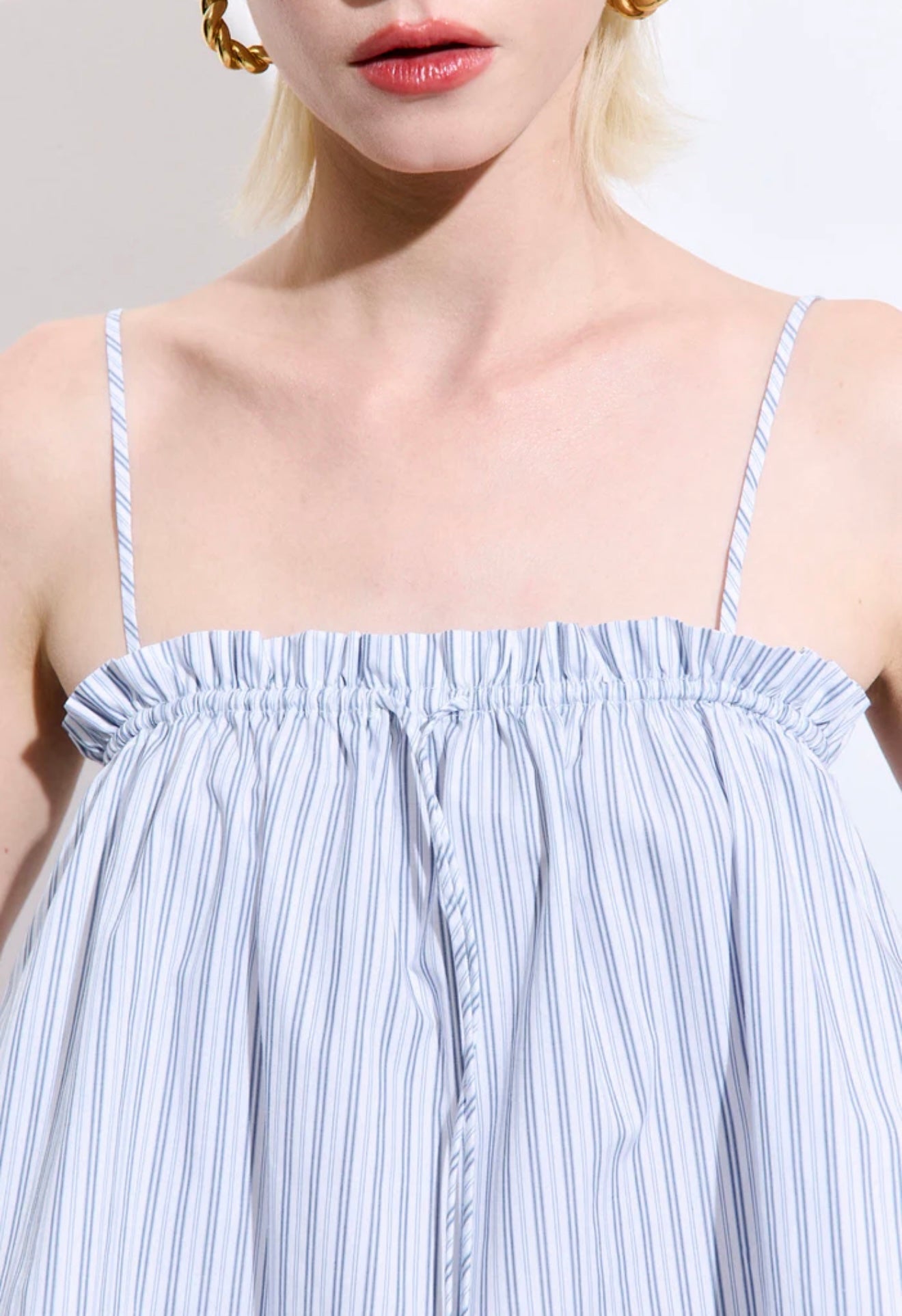 Dé Rococo, Ruffled Poplin Strappy Top
