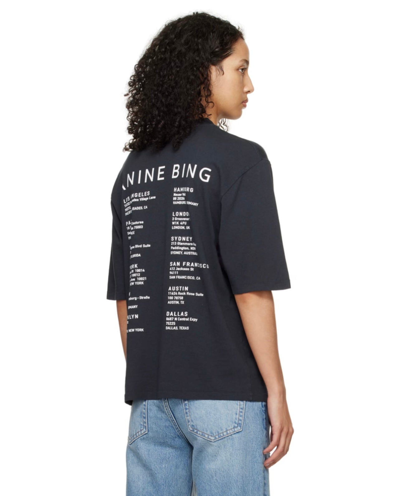 ANINE BING
Black Avi Smiley T-Shirt