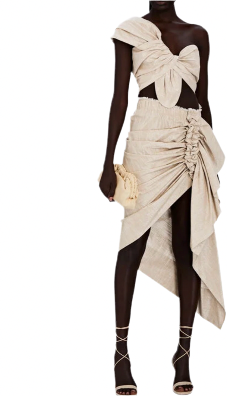 JUST BEE QUEEN
Sol Knotted One-Shoulder Crop Top