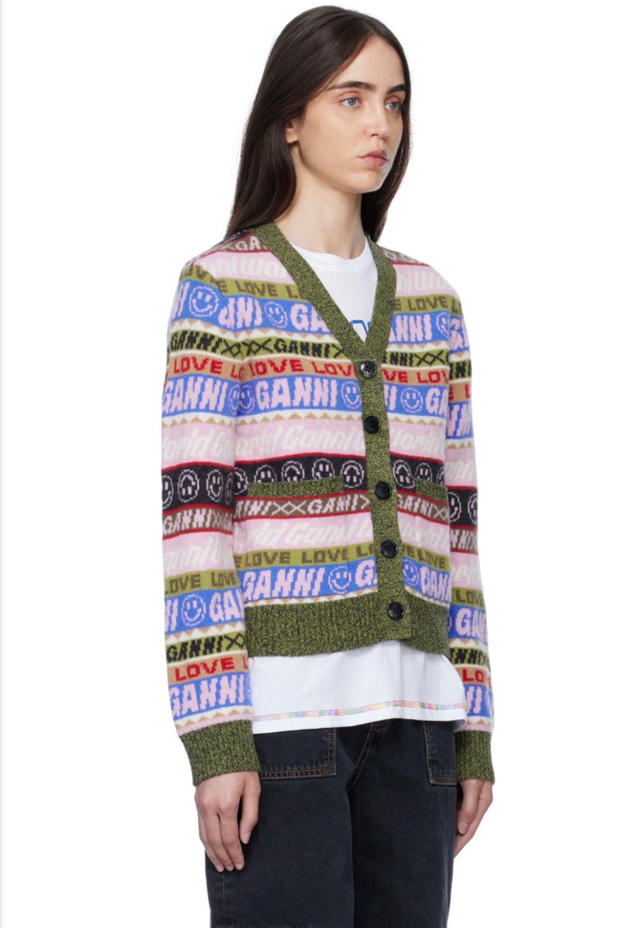 GANNI Multicolor Jacquard Cardigan