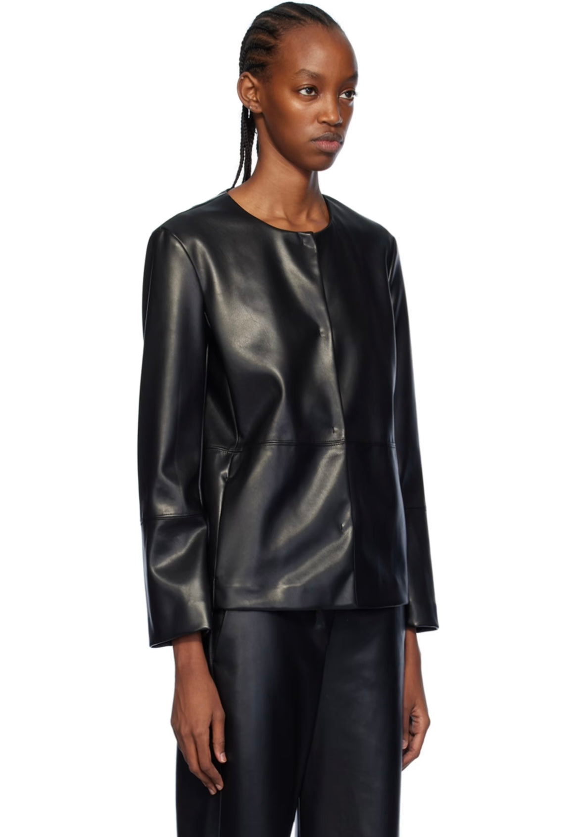 MAX MARA faux leather jacket with snap closure
