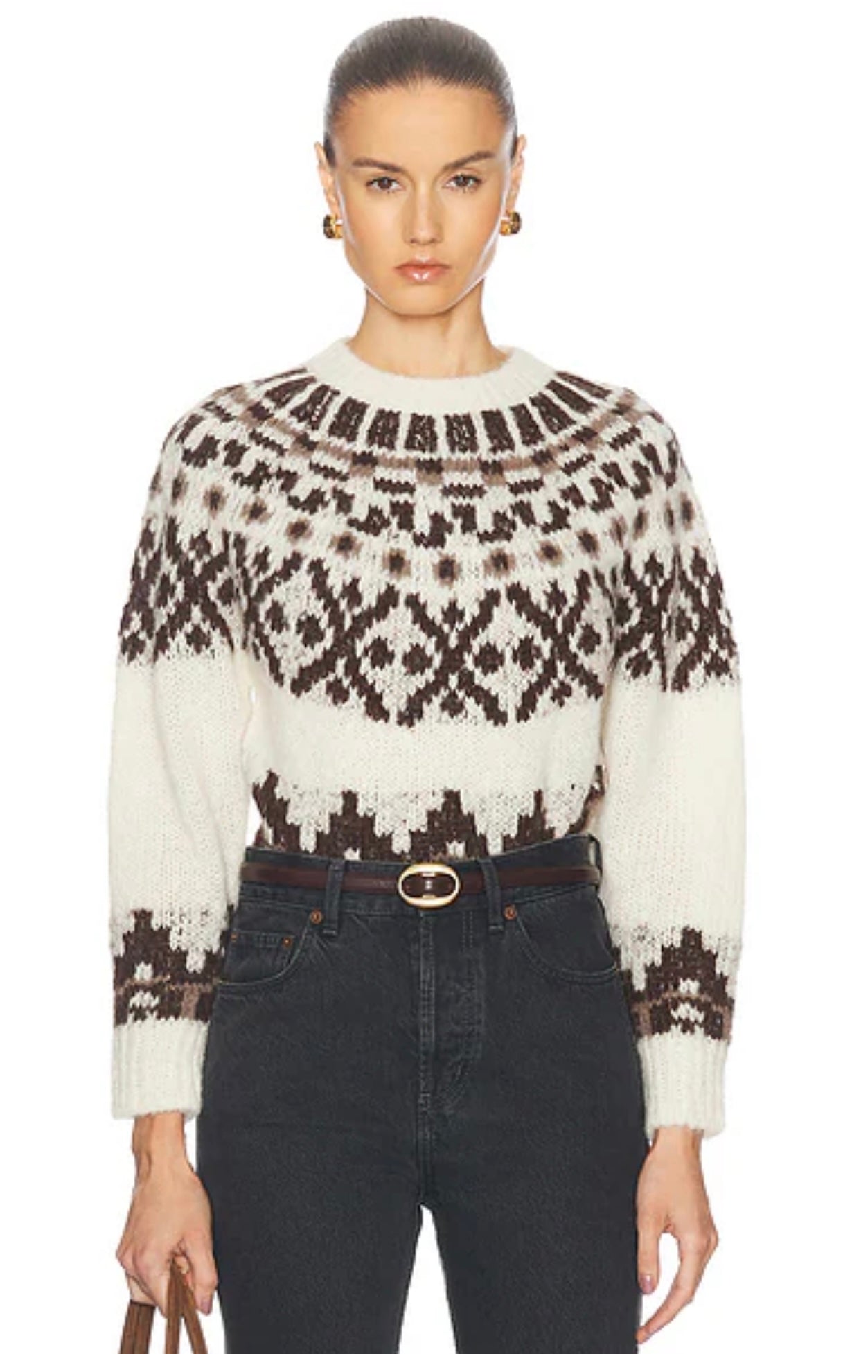 FRAME Fairisle Sweater in Cream Multi