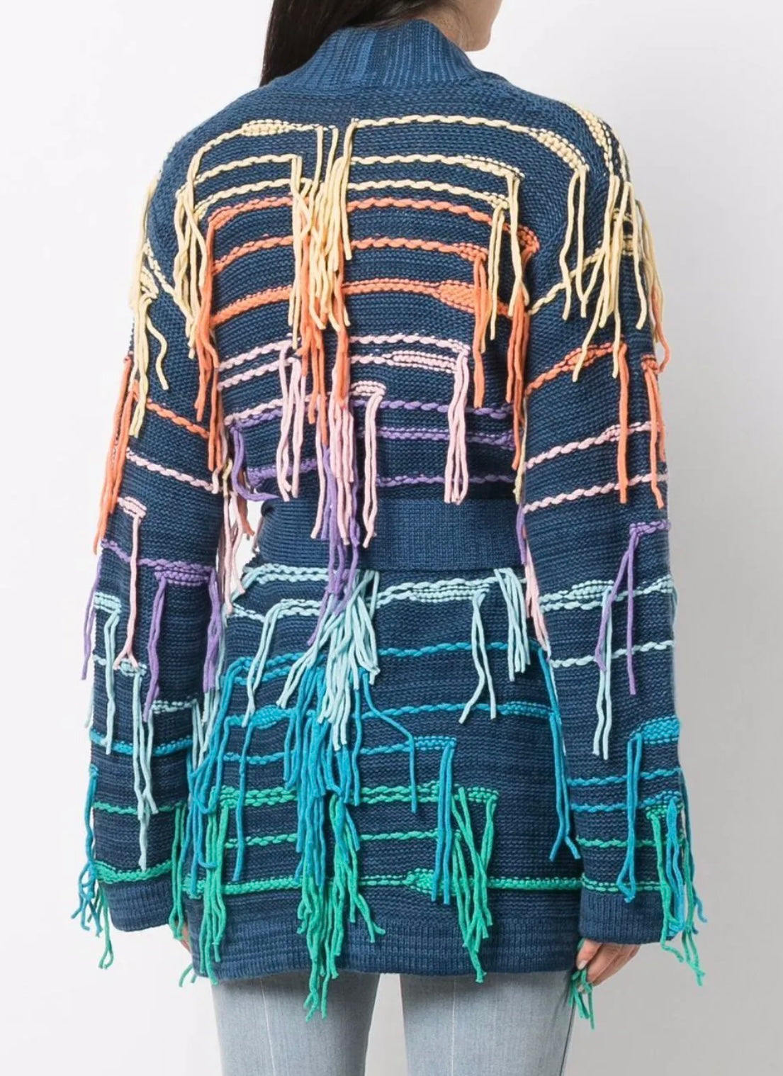 Canessa belted blue cardigan