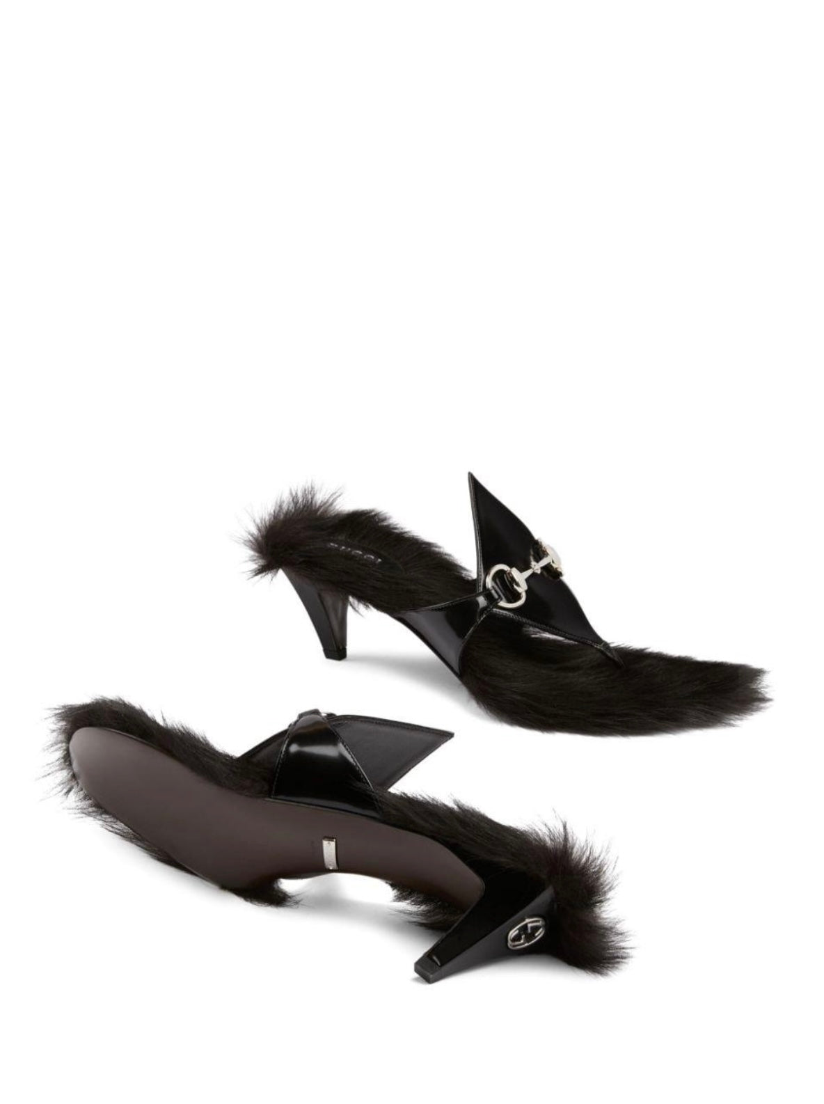 Gucci -
Women's Black Horsebit Thong Sandals