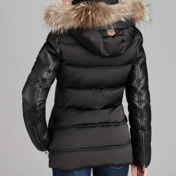 Mackage Puffer Jacket with Leather Sleeves