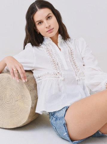 BA&SH Selma blouse in Ivory