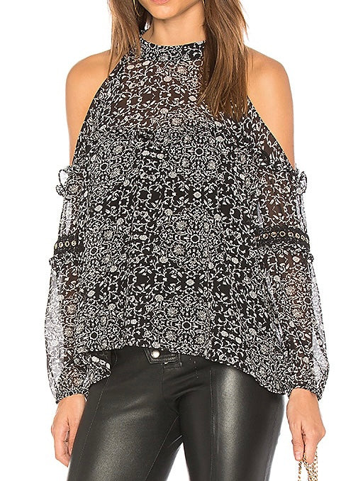 Misa LA Cold Shoulder Floral Blouse