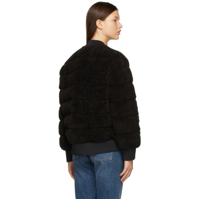 Moncler Black Down Algedi Bomber Jacket