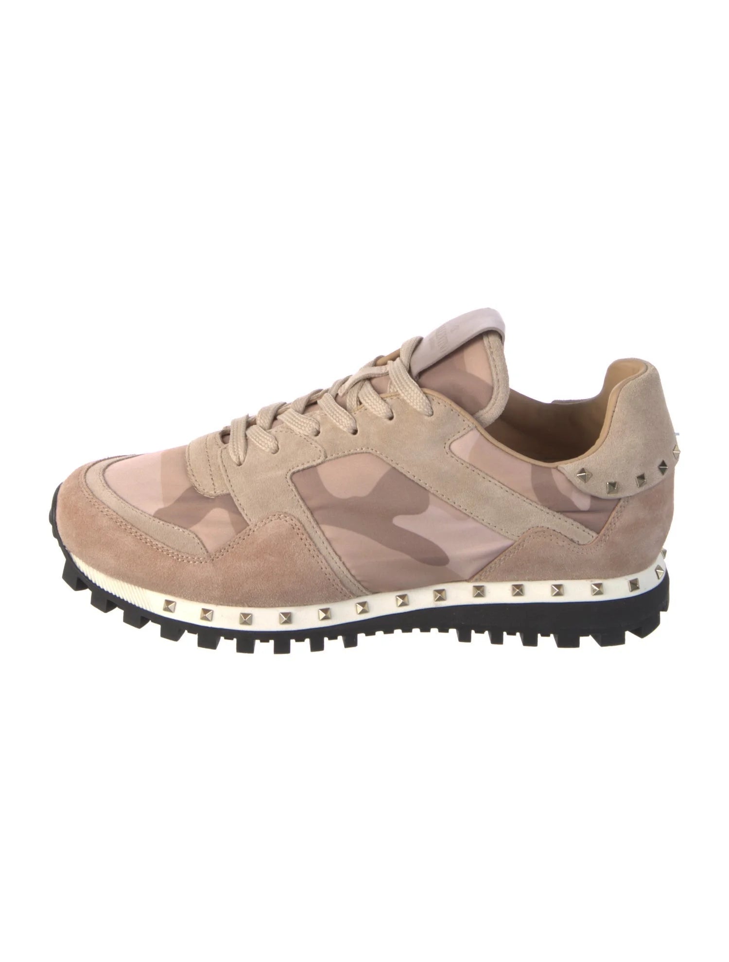 VALENTINO camo rockstud sneakers in beige