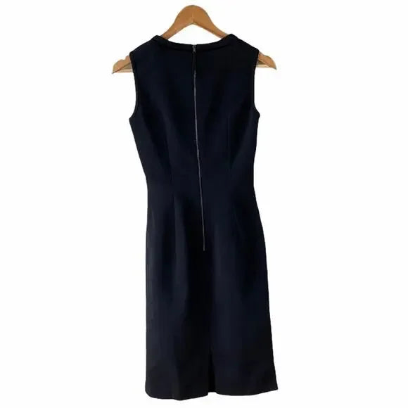 DOLCE & GABBANA black sleeveless dress with zipper and velvet neck trim
