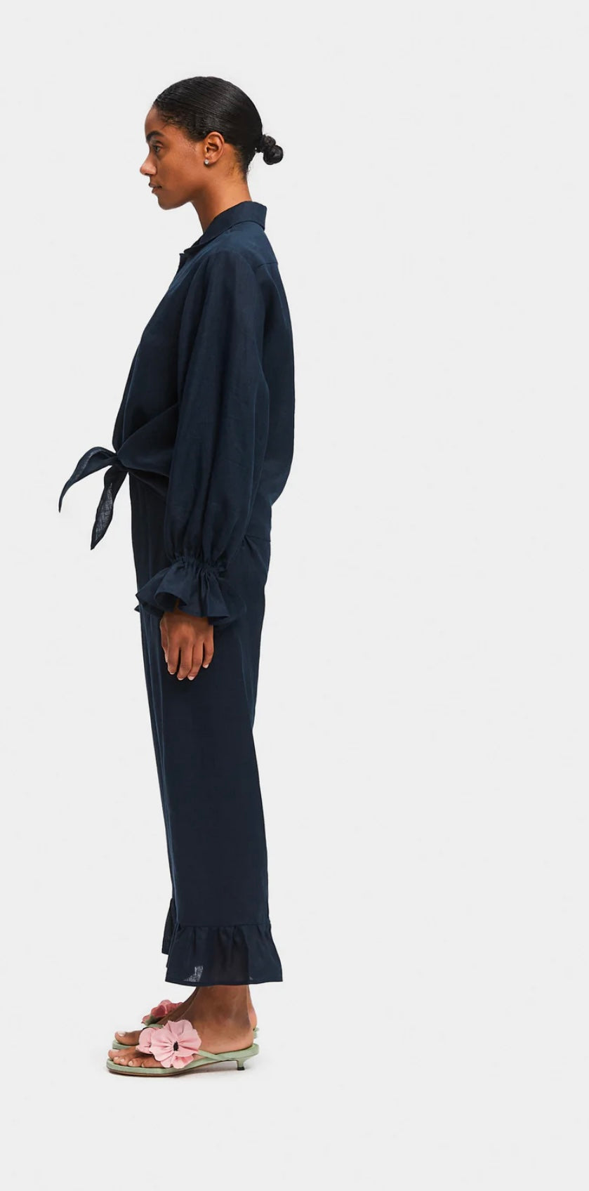 SLEEPER - Rumba Linen Lounge Suit in Navy