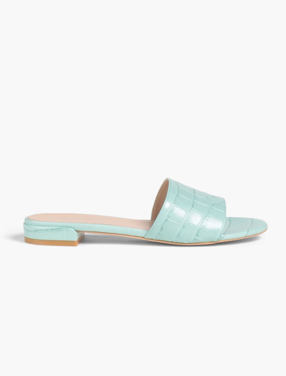 STUART WEITZMAN Catherine croc-effect leather slides
