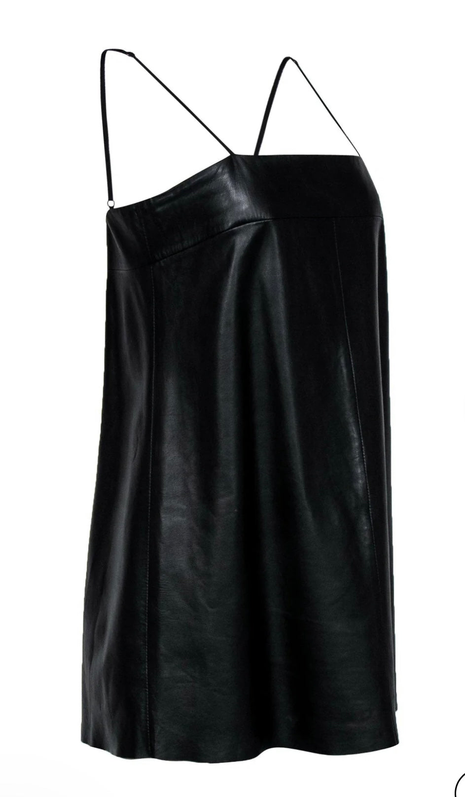 VEDA -  Black Leather Mini Dress