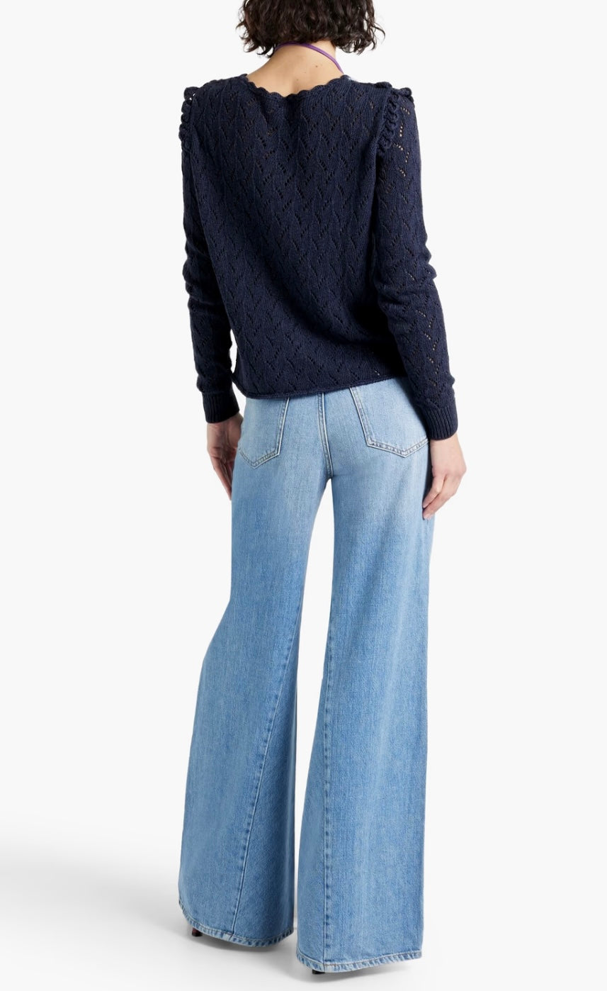 COTTON BY AUTUMN CASHMERE
Crocheted cotton and pointelle-knit sweater