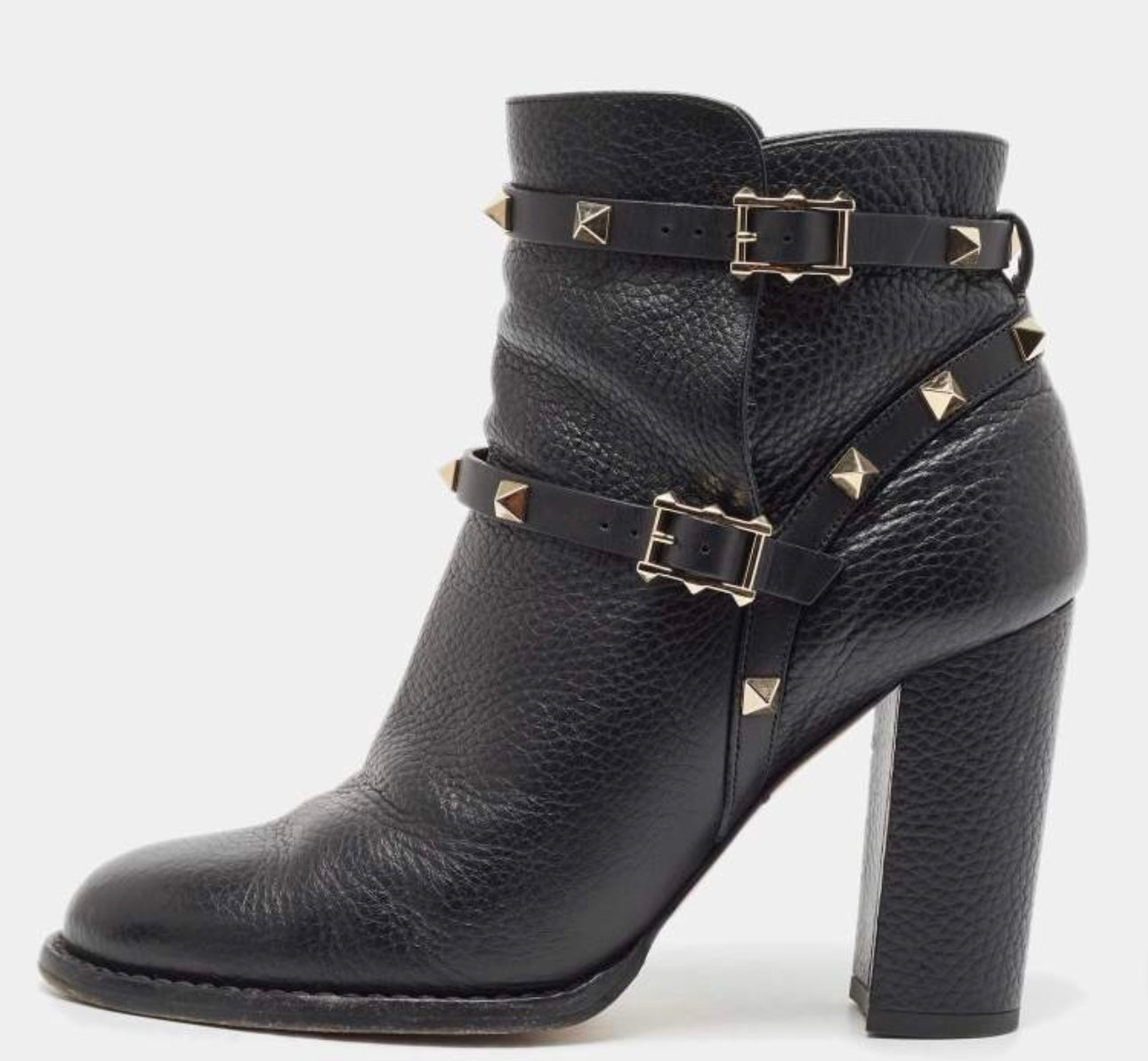 Valentino - 
Valentino Black Leather Rockstud Ankle Boots