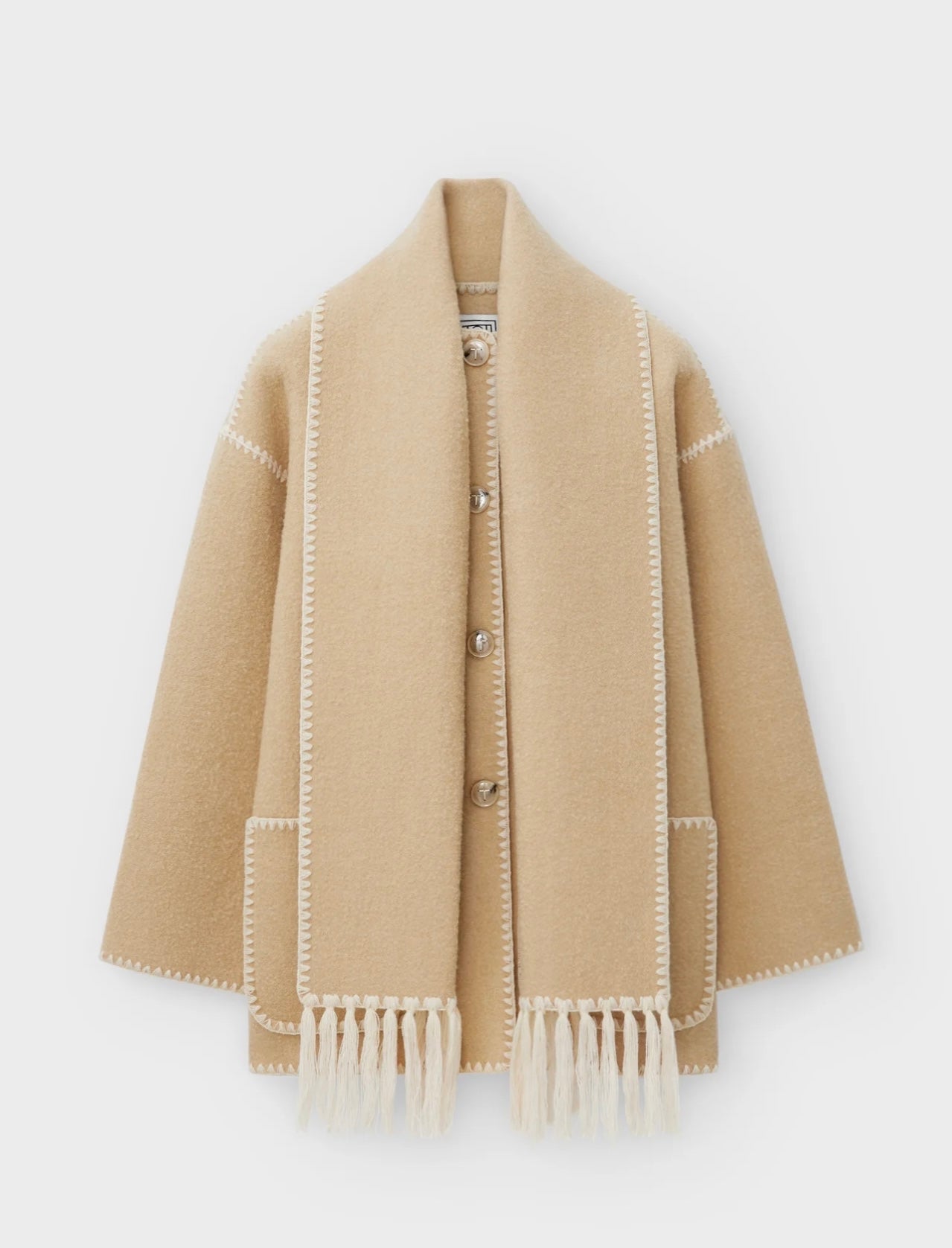 Toteme NEW Embroidered scarf jacket harvest