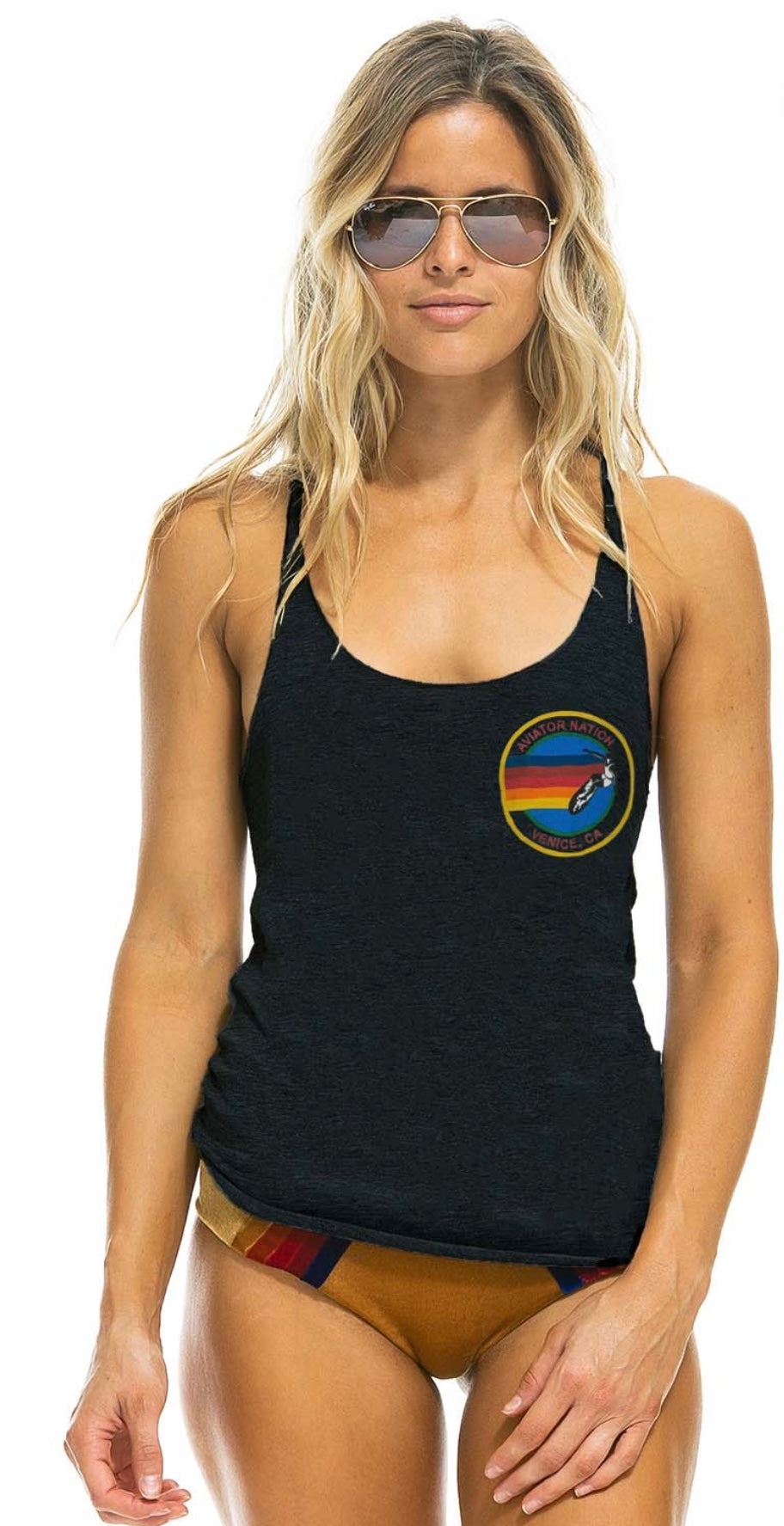 AVIATOR NATION TANK - CHARCOAL