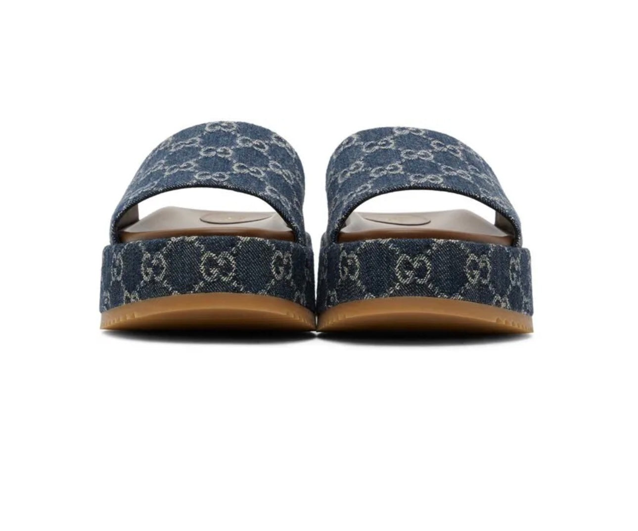 GUCCI
Blue Denim Gg Platform Slide Sandals - 4402 Blue Tea