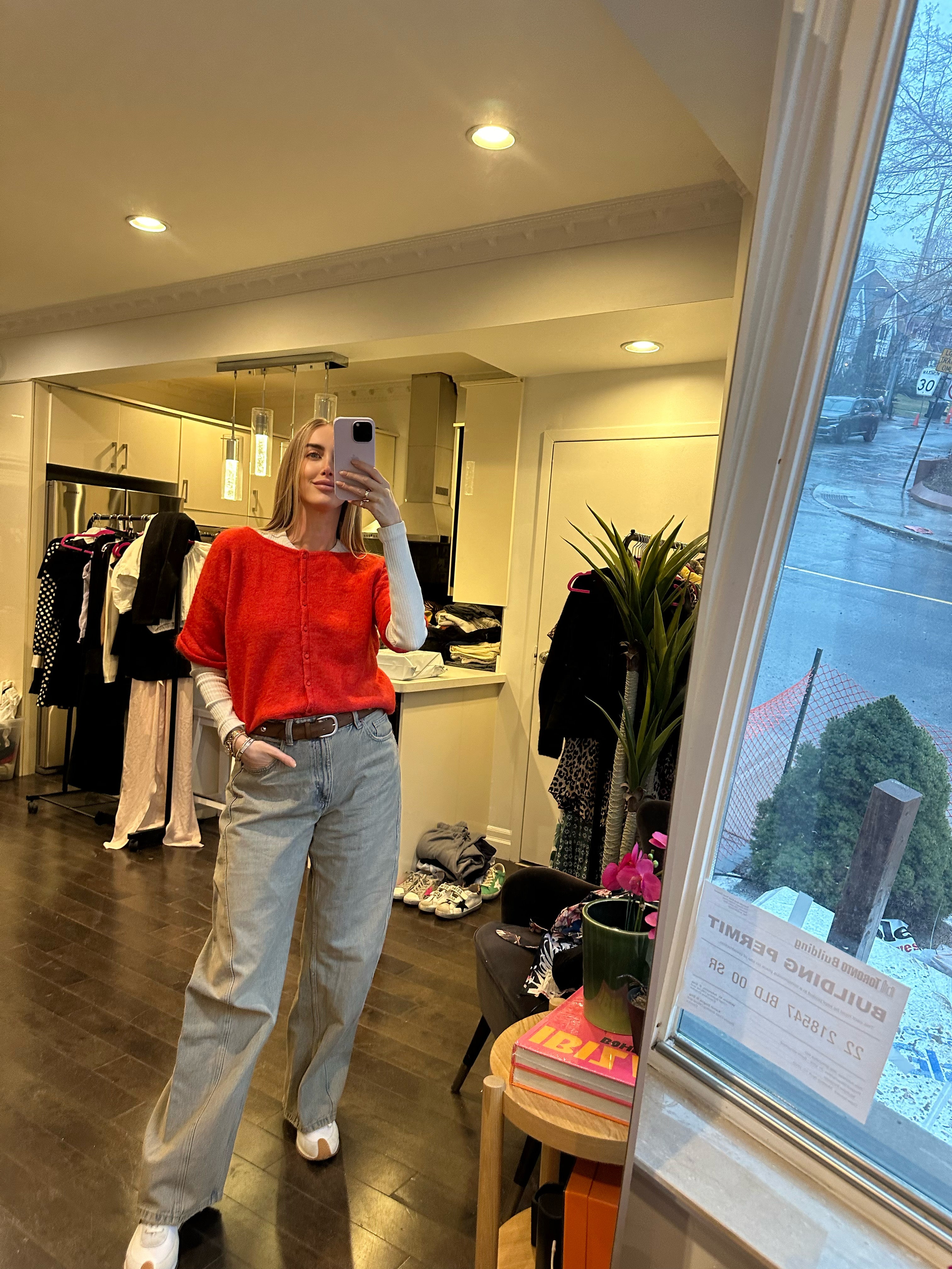 Sezane- Cardigan short sleeve with buttons in back