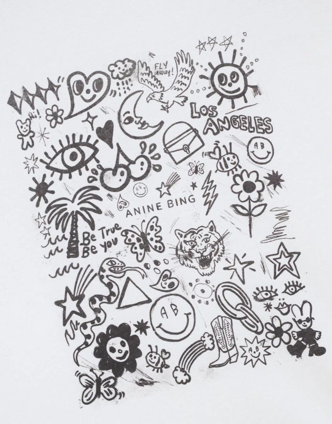 ANINE BING
doodle graphic print T-shirt