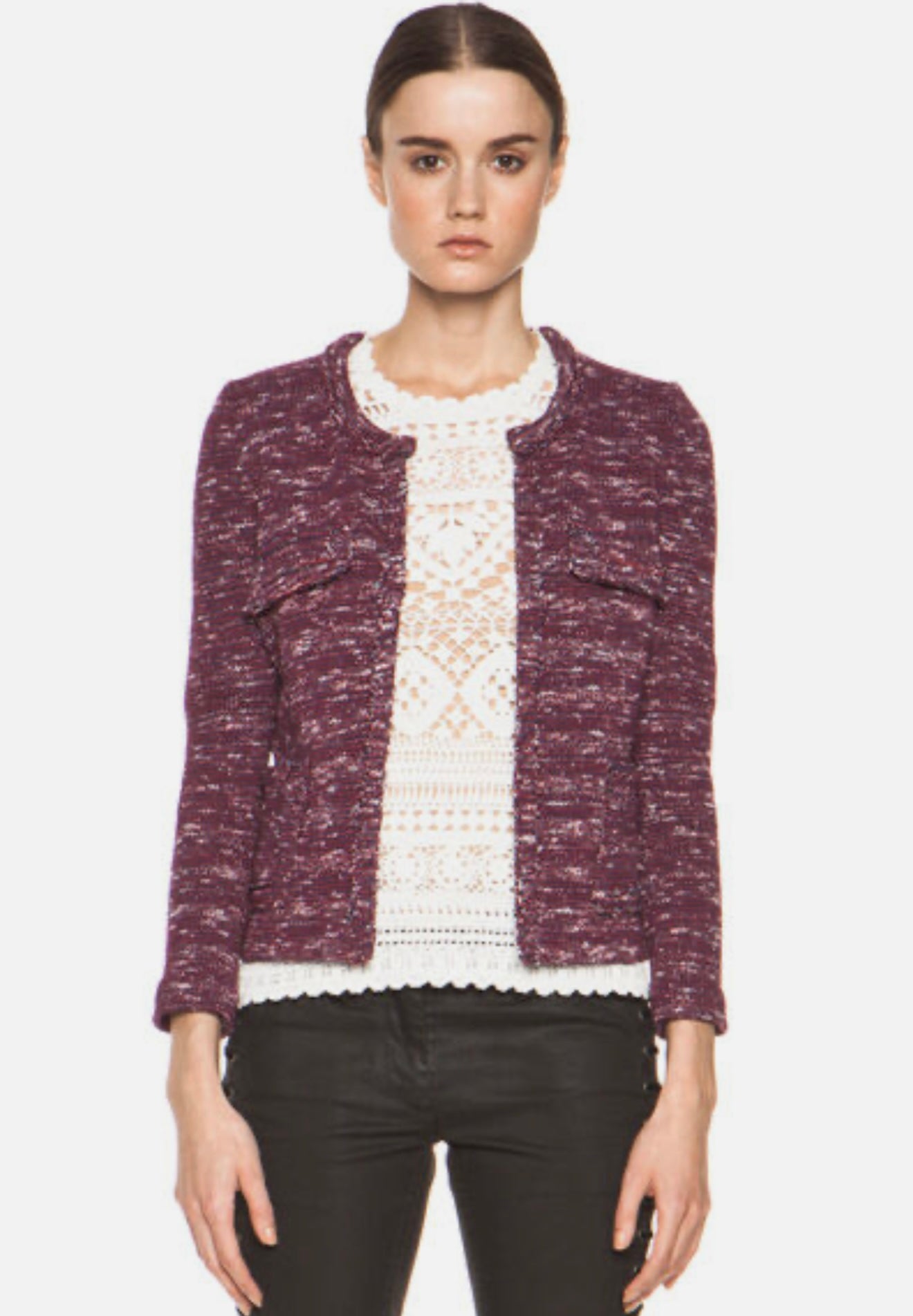ISABEL MARANT ETOILE blue/red/white knit cardigan style jacket