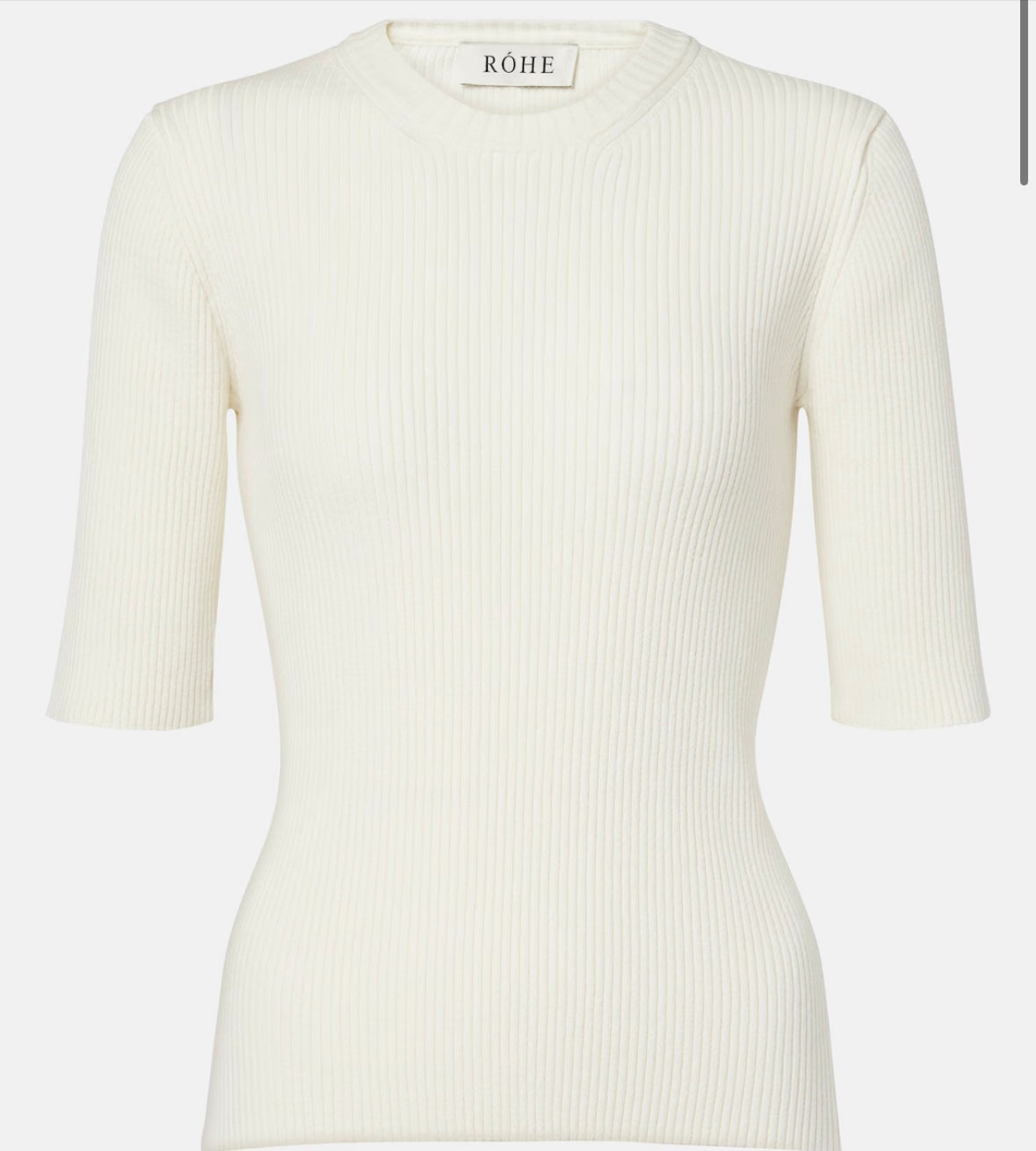 Róhe ivory ribbed cotton blend tshirt