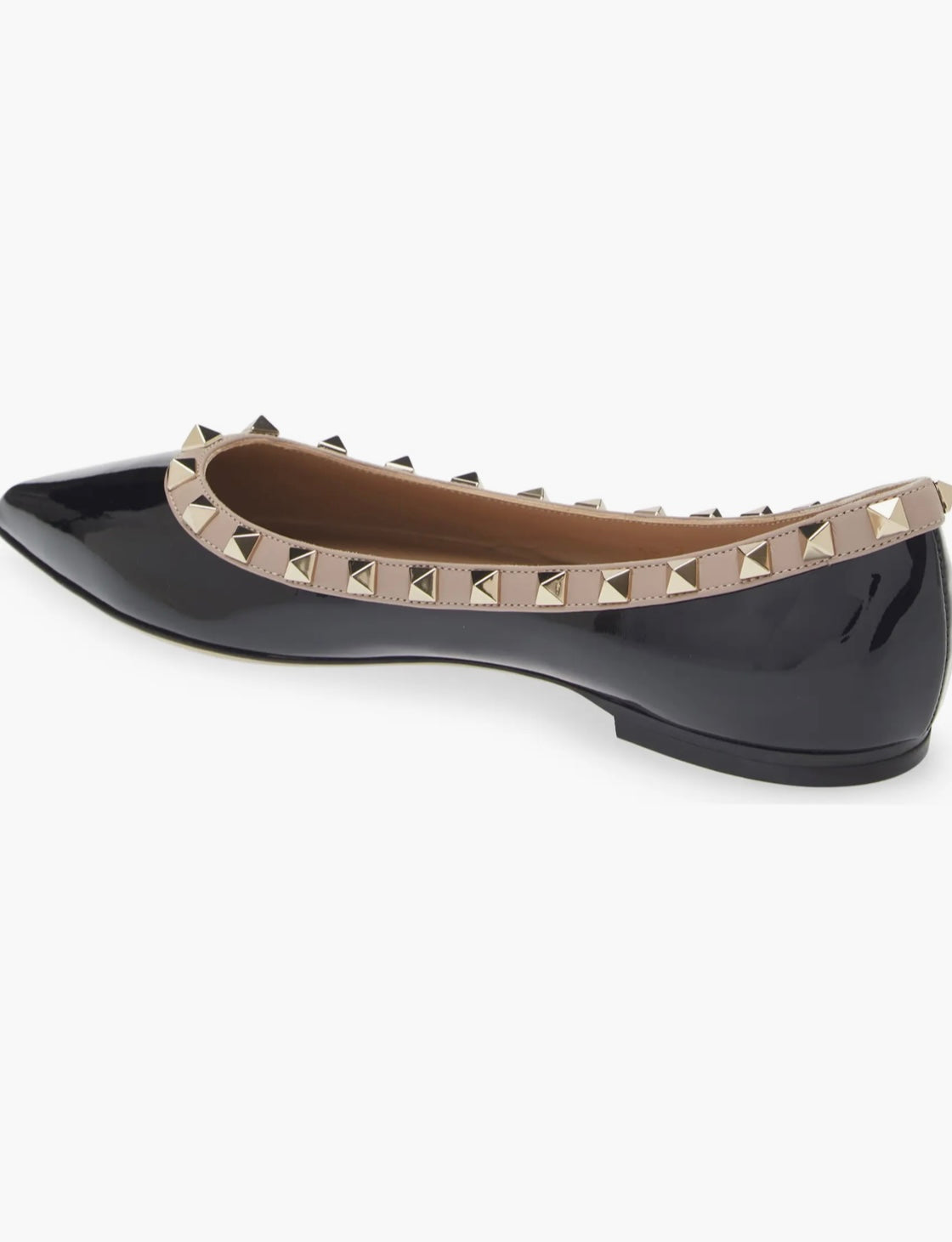 Valentino - Rockstud Pointed Toe Ballerina Flat