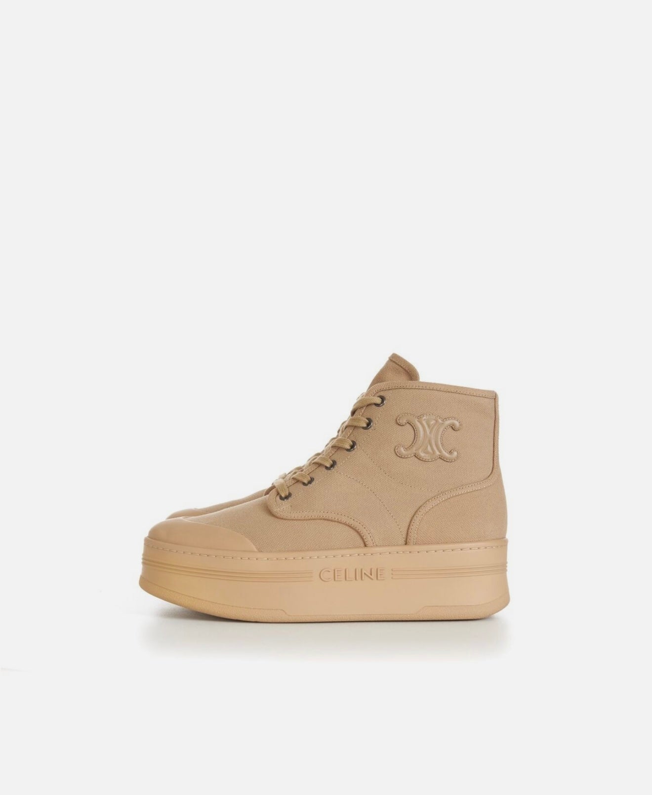 Celine - Block Ankle Boot - Triomphe Patch, Canvas