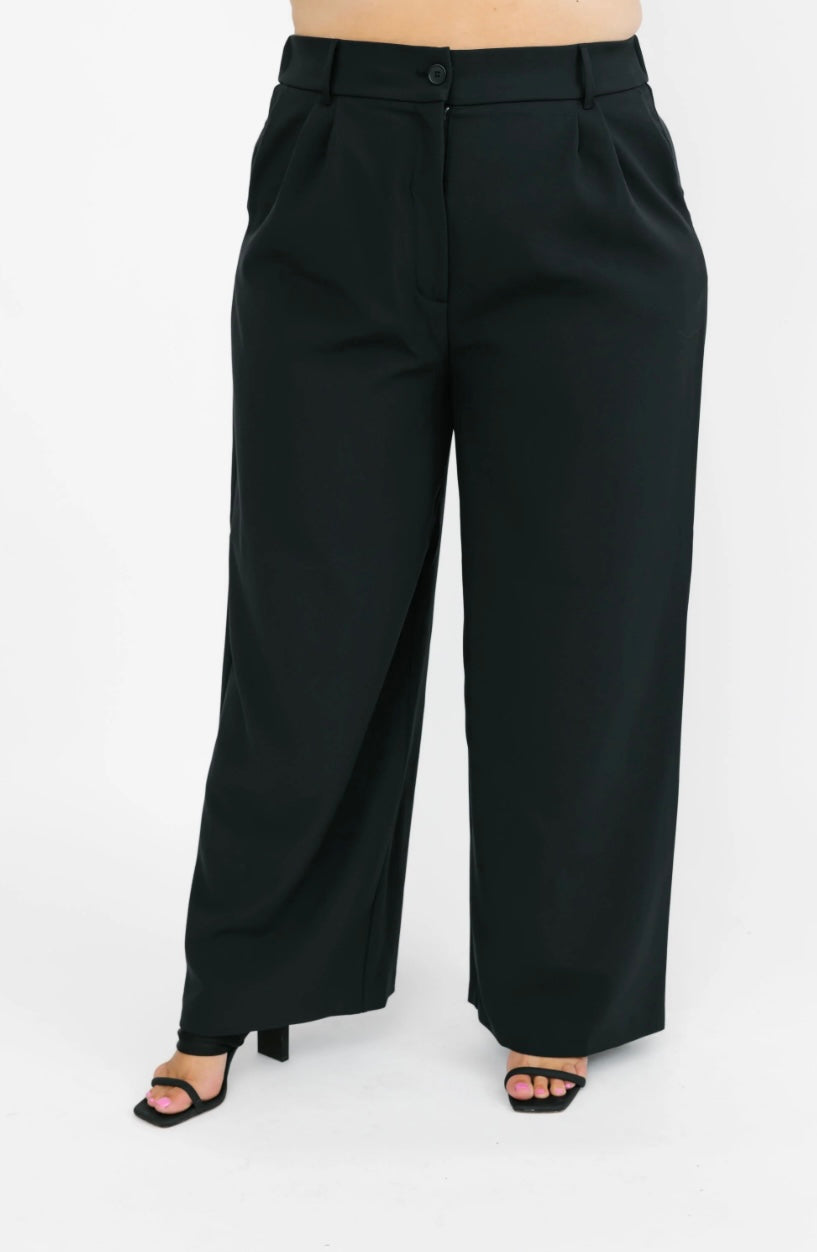 SMASH & TEES - HARPER WIDE LEG PANT II IN MIDNIGHT BLACK