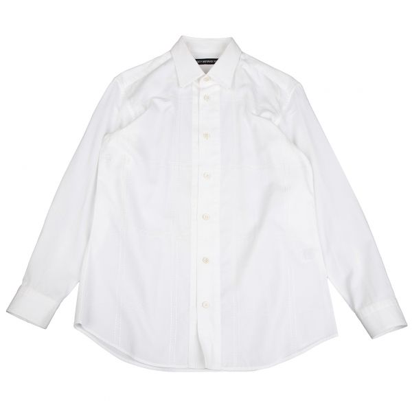 ISSEY MIYAKE white long sleeve button down, layered back