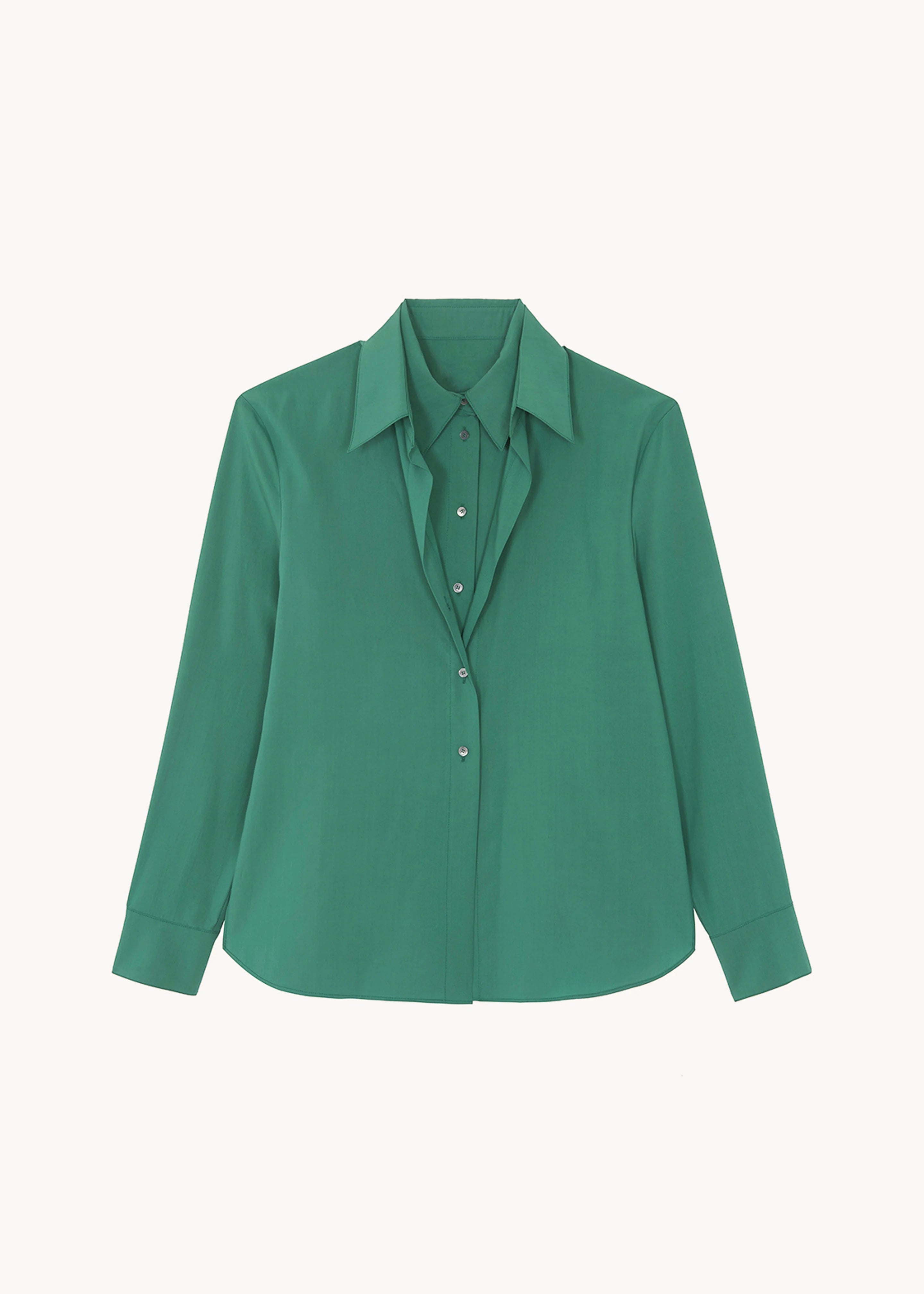 Morethan Yesterday Double Layer Collar Button Up
