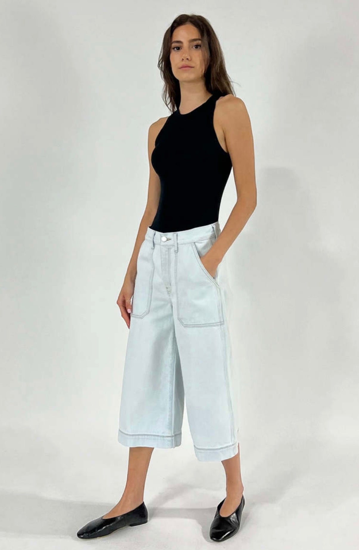 Ética Darcy High-Rise Crop Wide-Leg Culotte Jeans