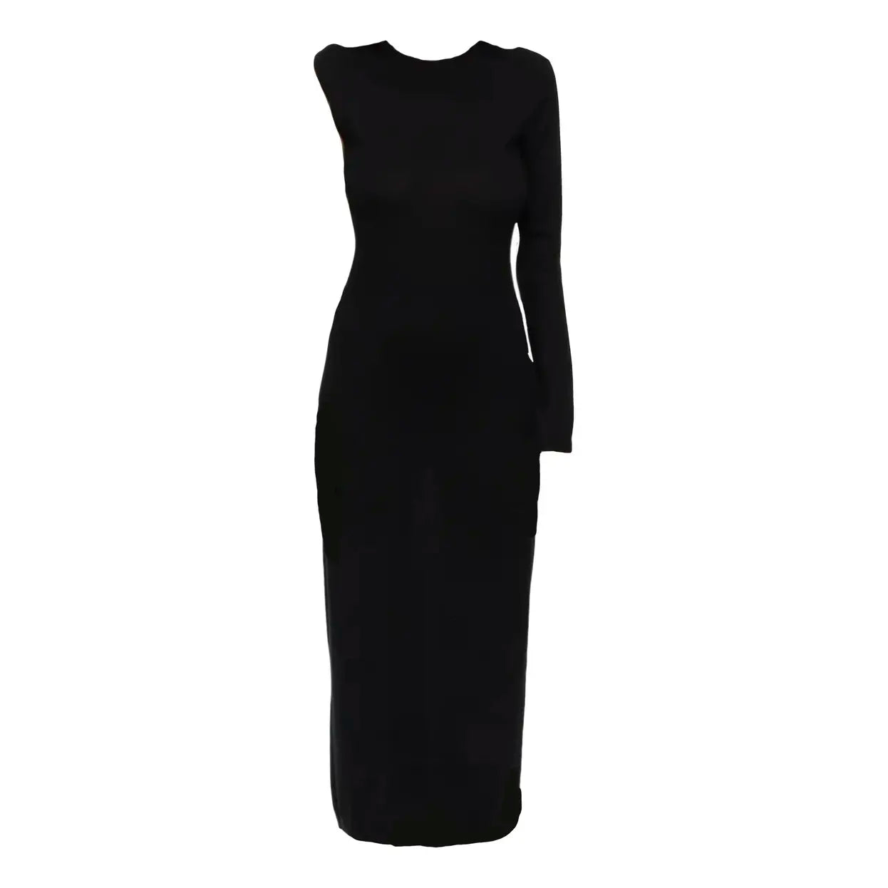 TOTEME long black wool knit dress