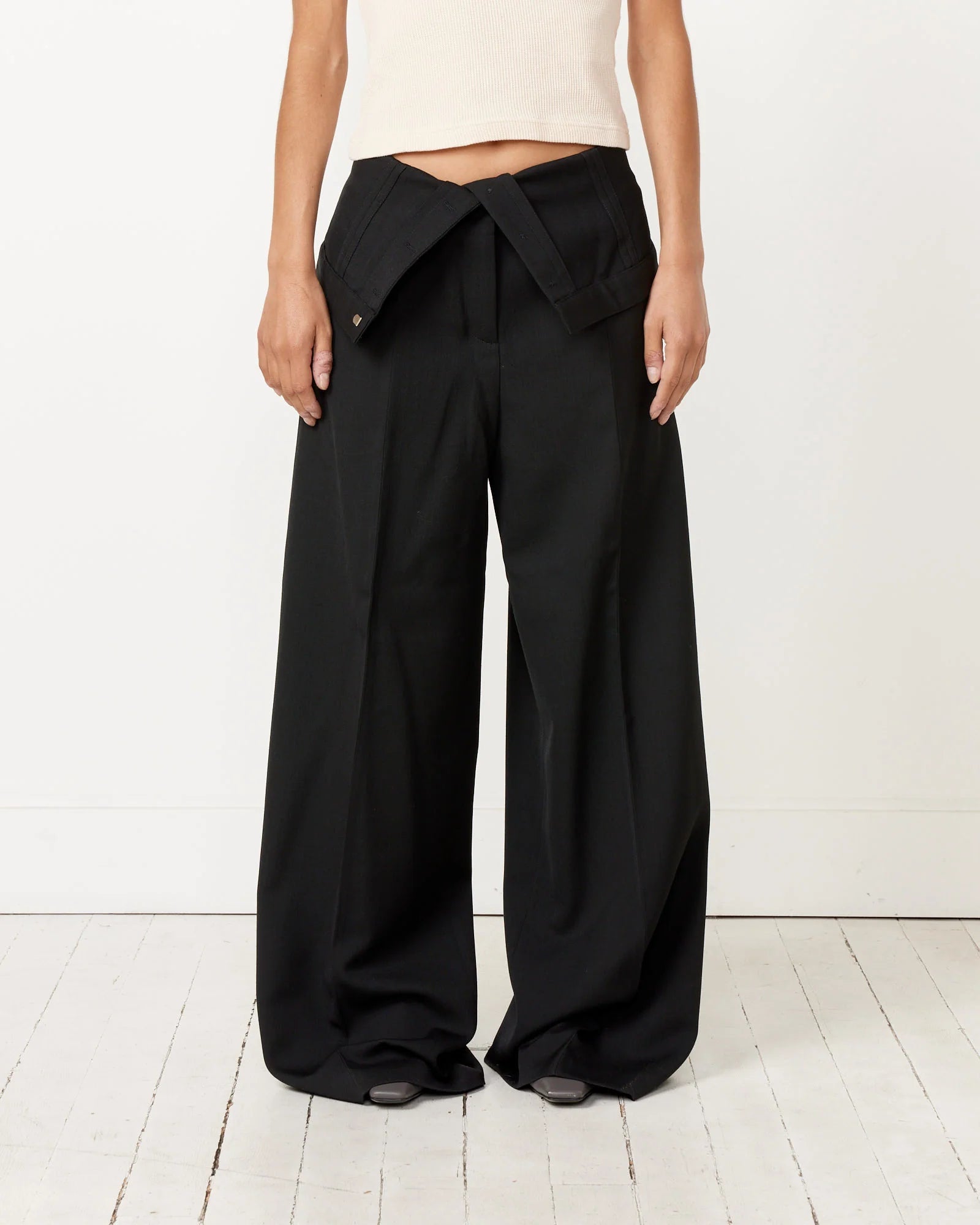 ACNE STUDIO tailored wide legged fold over trouser NWT