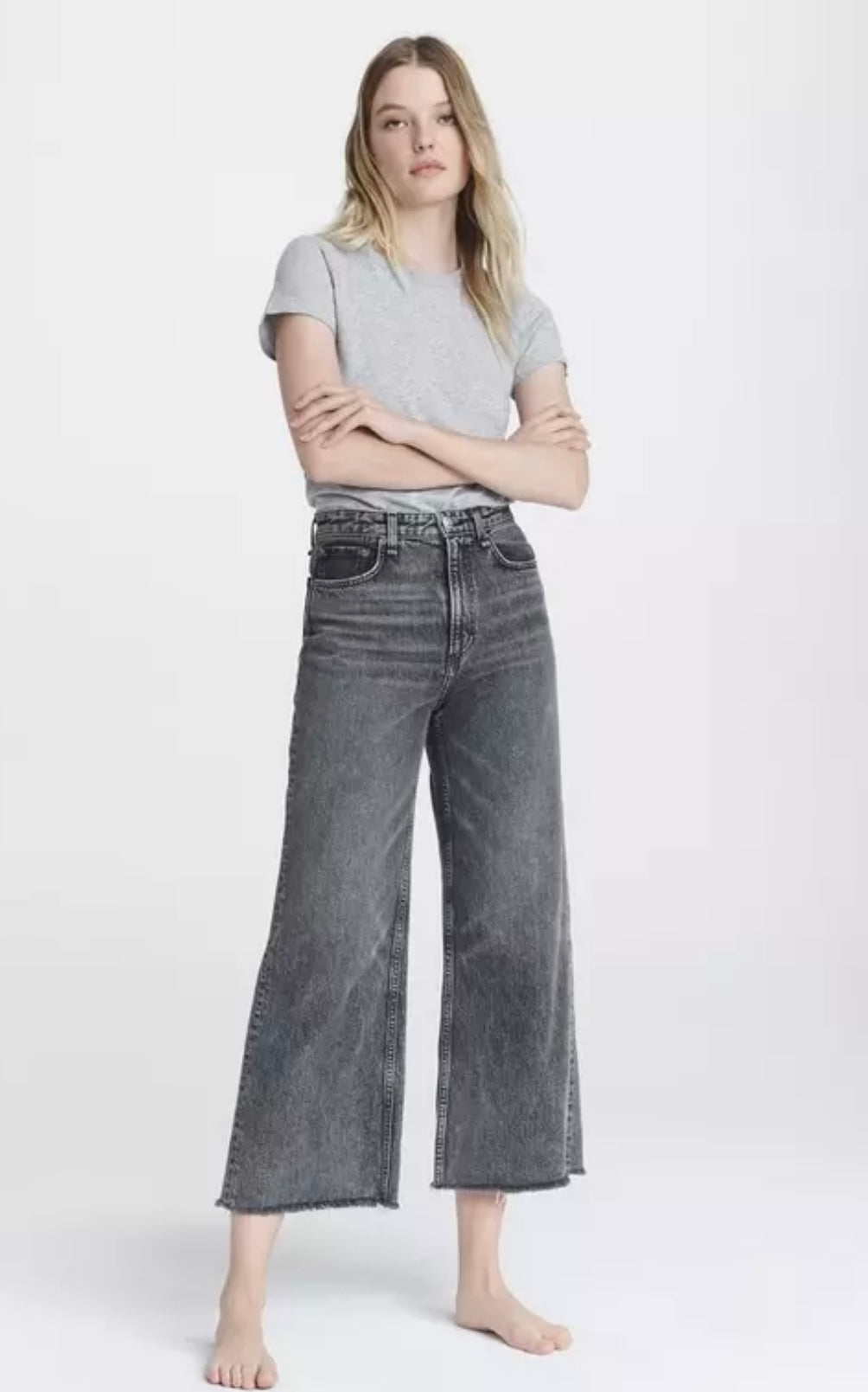 Rag & Bone - Ruth Super High-Rise Wide Leg - Clean Black Magic
