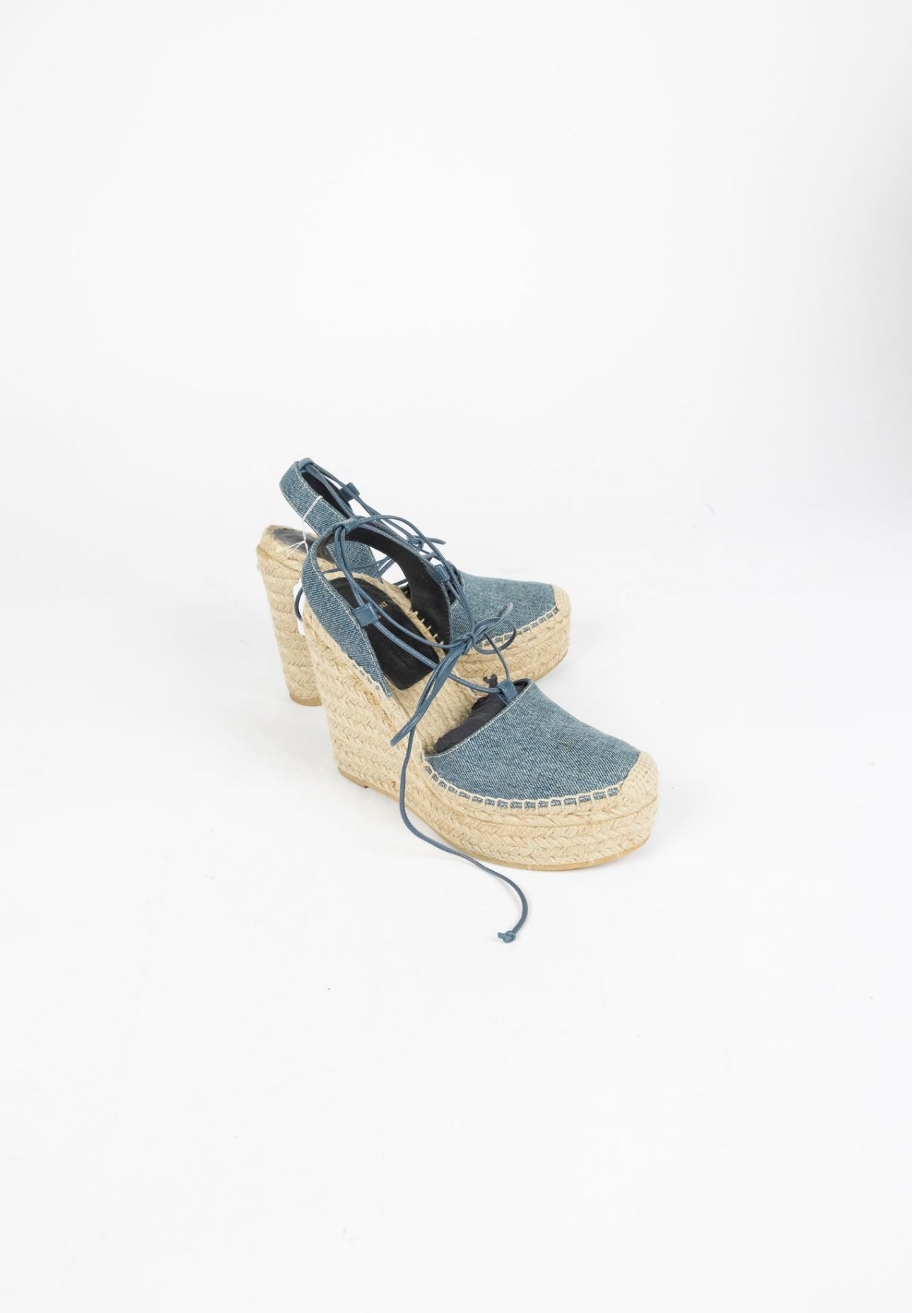 Saint Laurent - Denim Espadrille Wedge