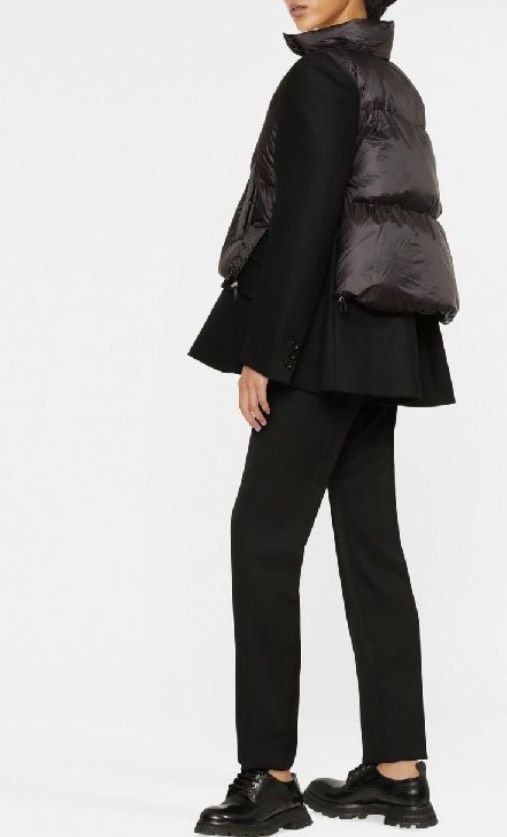 SACAI Wool and Puffer Coat