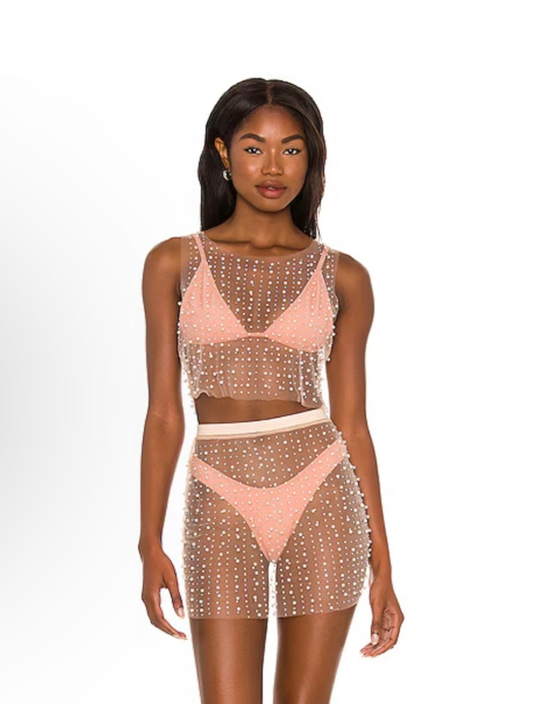 BEACH BUNNY -  Glitzy Pearl Mesh Set