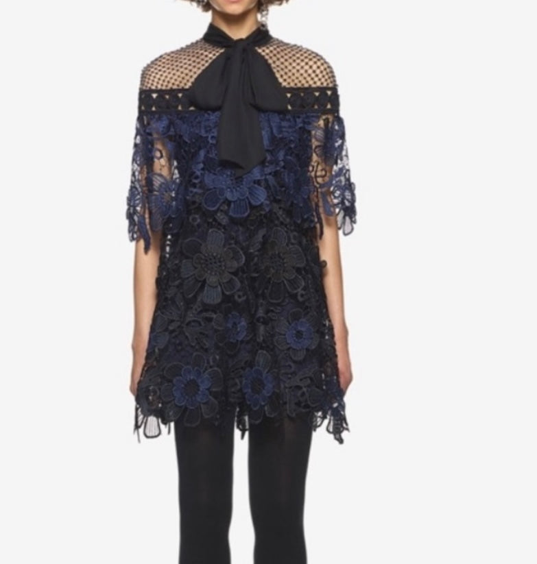 Self Portrait Tiered Necktie Dress