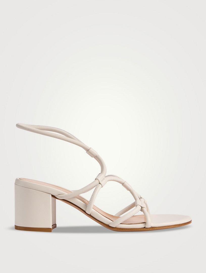 GIANVITTO ROSSI white napbian sandal block heel