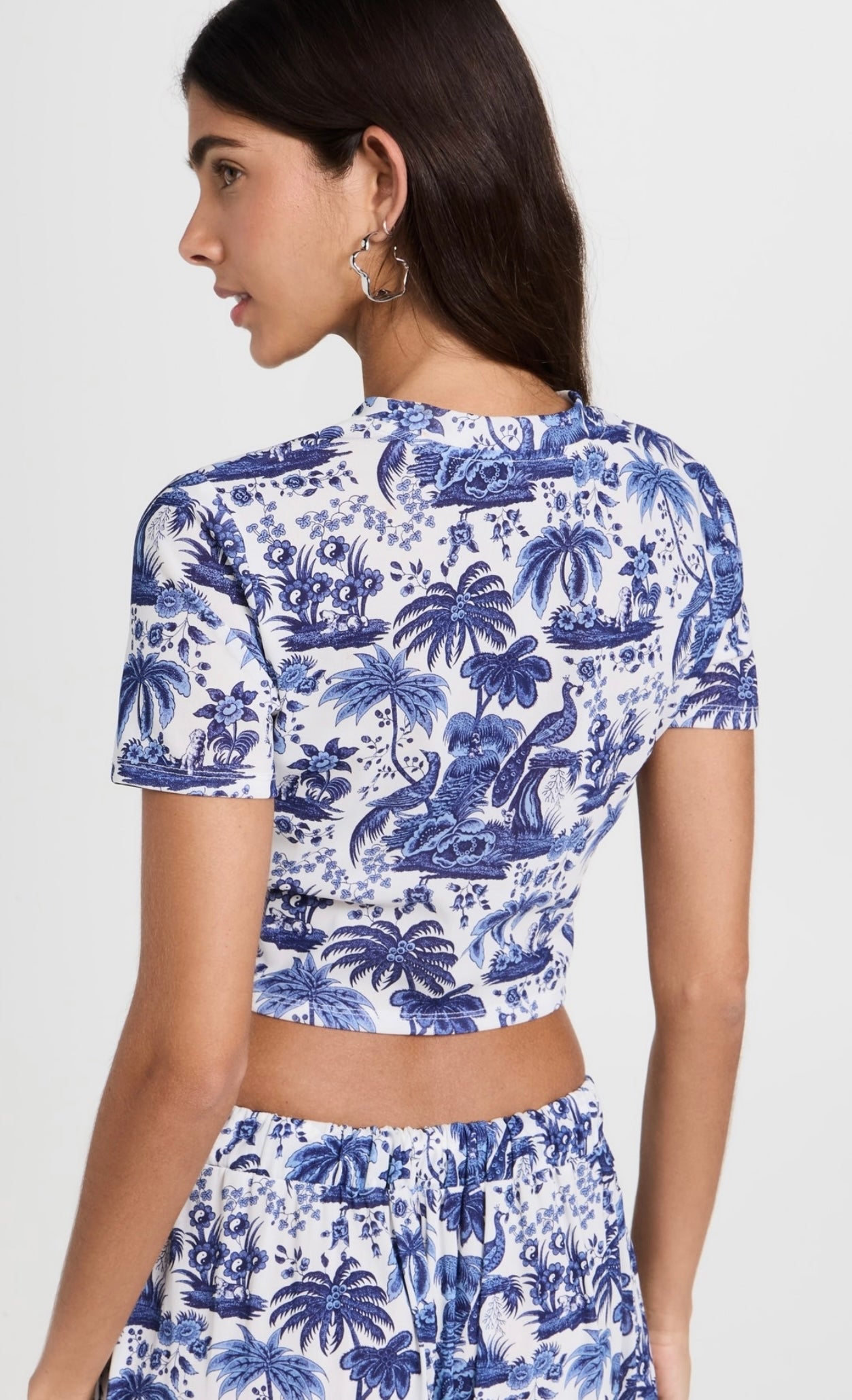 STAUD - FERNANDA COVERUP TOP & BOYANA SHOTS IN BLUE TOILE