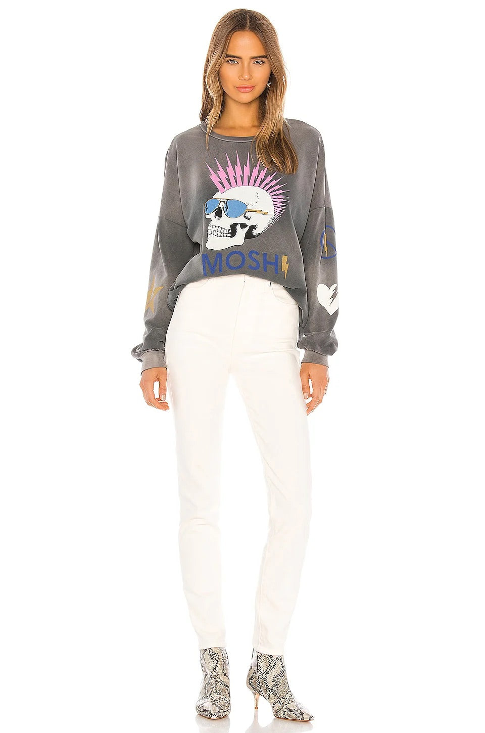 LAUREN MOSHI skull crewneck